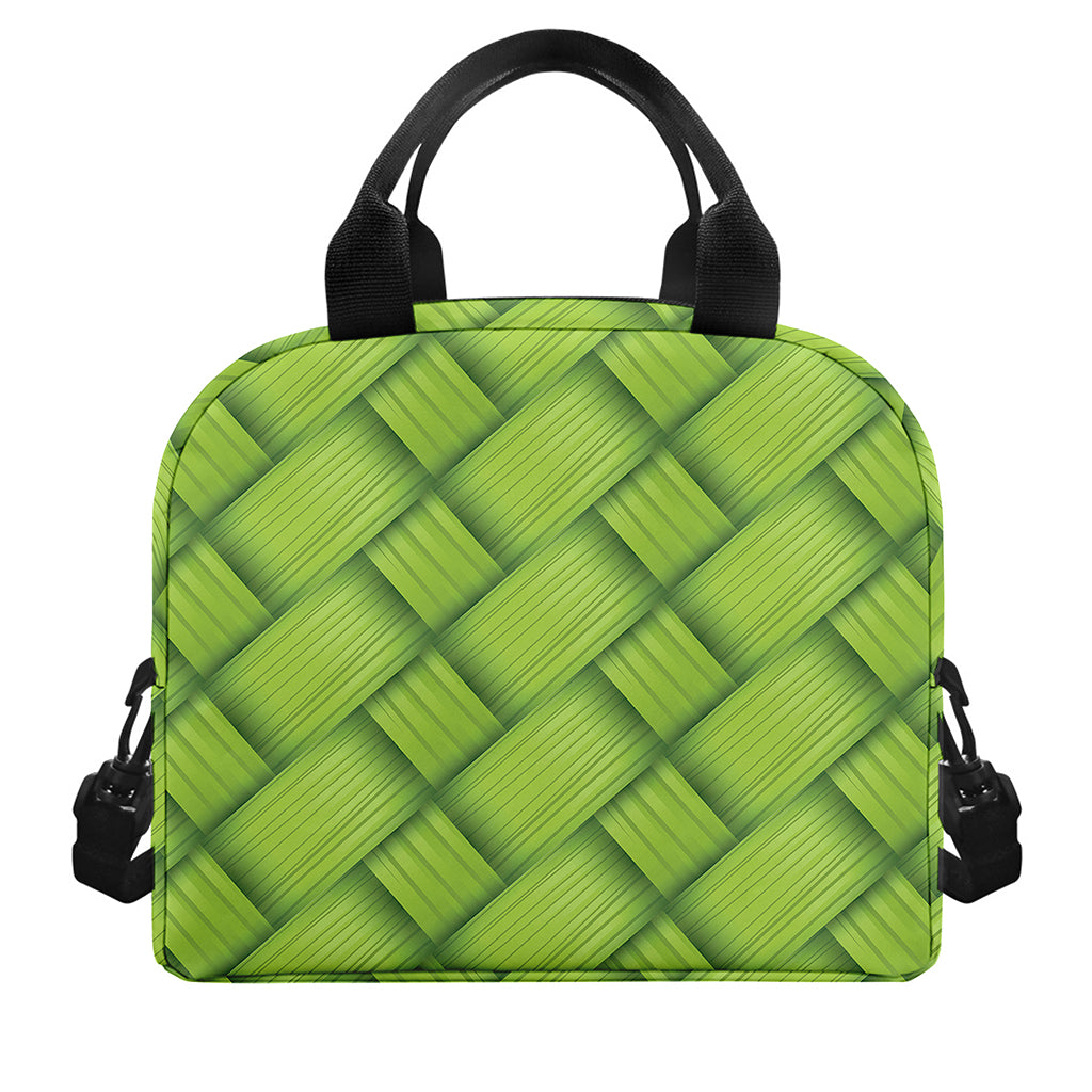 Green Bamboo Print Insulated Lunch Bag