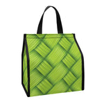 Green Bamboo Print Insulated Lunch Tote