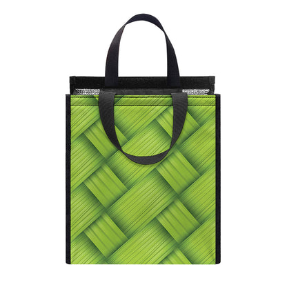 Green Bamboo Print Insulated Lunch Tote