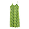 Green Bamboo Print Jersey Midi Cami Dress