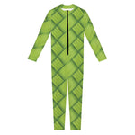 Green Bamboo Print Jumpsuit