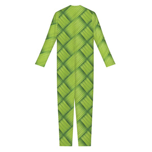 Green Bamboo Print Jumpsuit