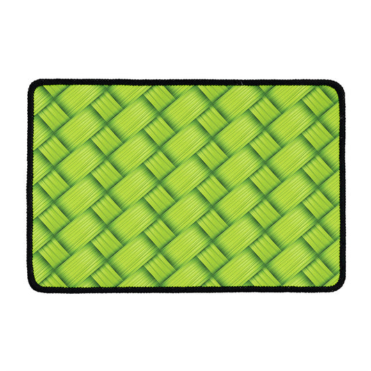 Green Bamboo Print Kitchen Mat