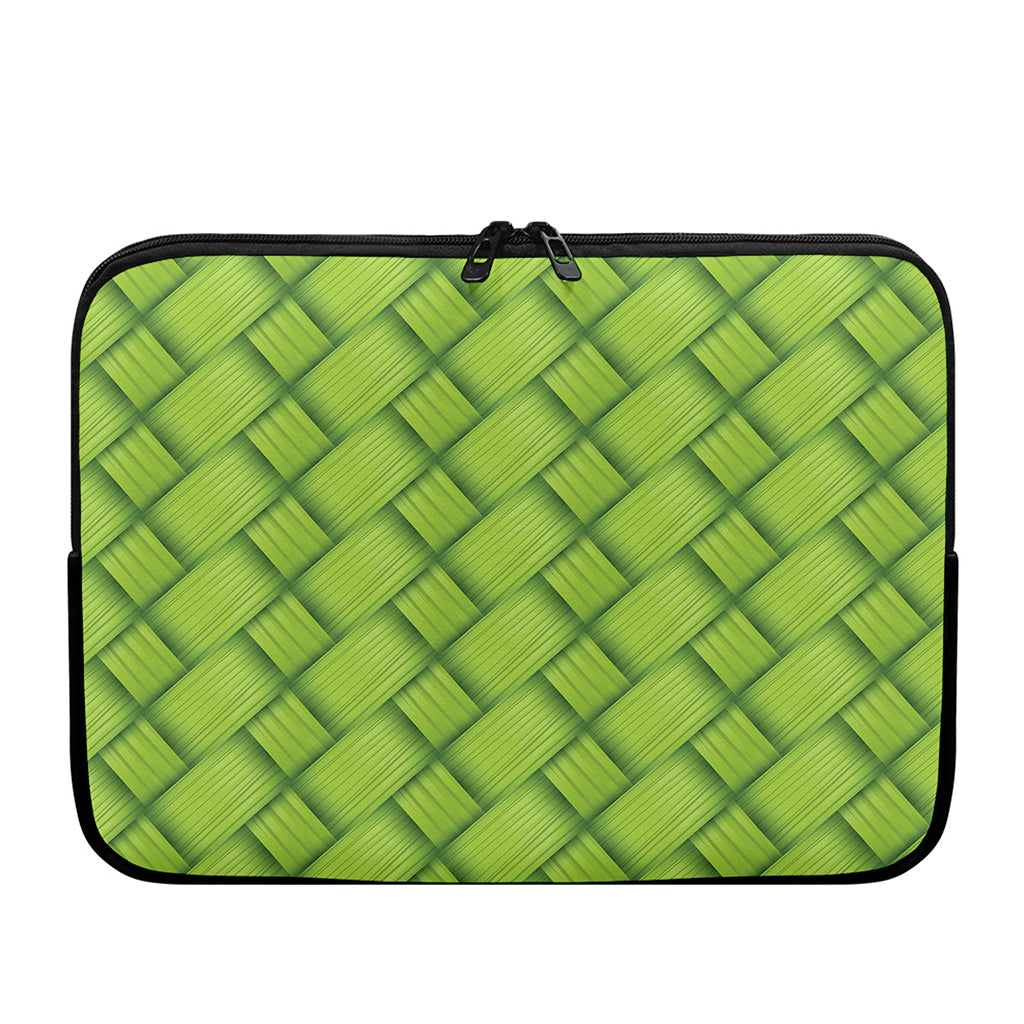 Green Bamboo Print Laptop Sleeve