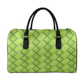 Green Bamboo Print Leather Duffel Bag