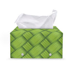 Green Bamboo Print Leather Tissue Box Cover