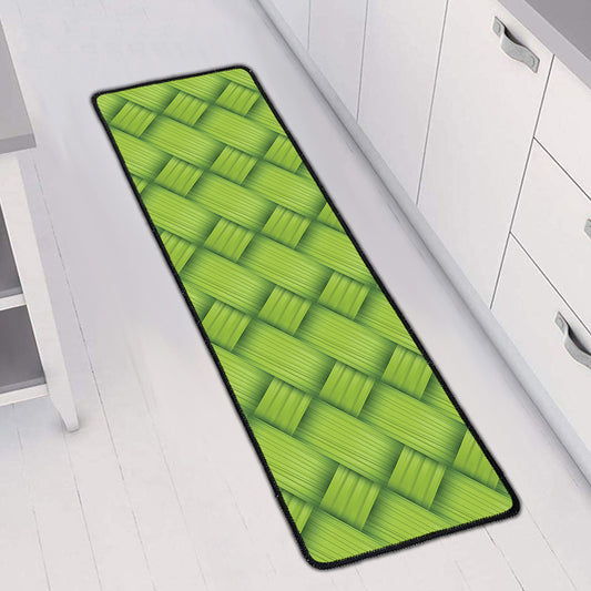 Green Bamboo Print Long Kitchen Mat