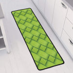 Green Bamboo Print Long Kitchen Mat