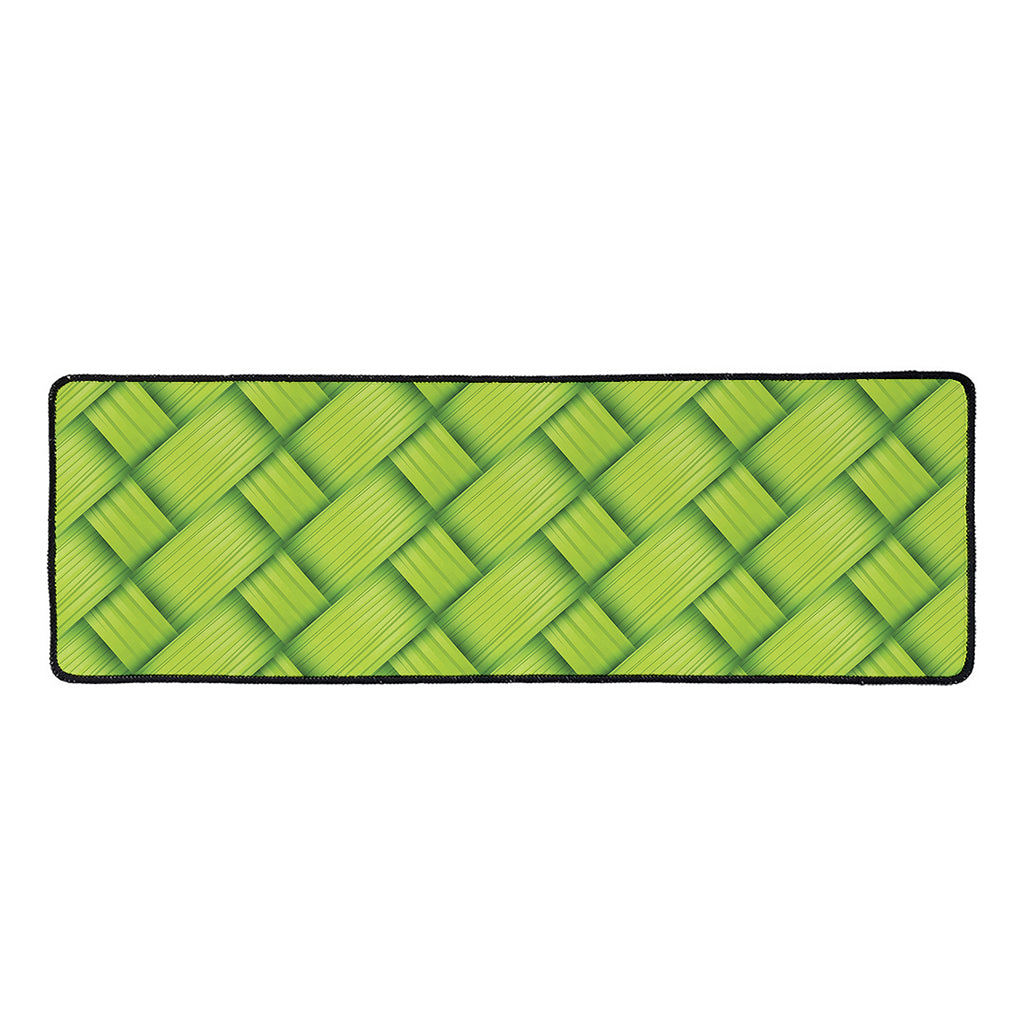 Green Bamboo Print Long Kitchen Mat