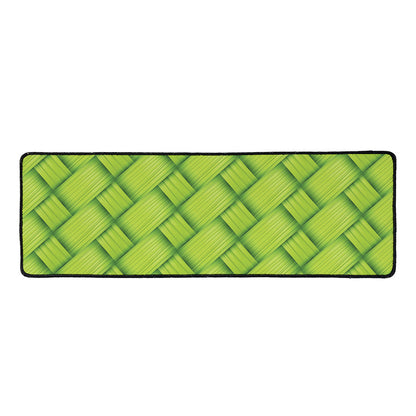 Green Bamboo Print Long Kitchen Mat