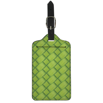 Green Bamboo Print Luggage Tag