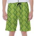 Green Bamboo Print Men's Beach Shorts