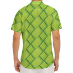 Green Bamboo Print Men's Deep V-Neck Shirt