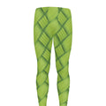 Green Bamboo Print Men's Leggings