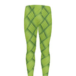 Green Bamboo Print Men's leggings