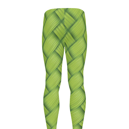 Green Bamboo Print Men's leggings