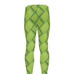 Green Bamboo Print Men's leggings