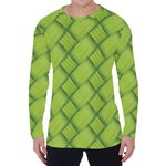 Green Bamboo Print Men's Long Sleeve T-Shirt
