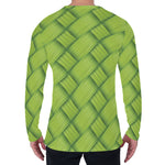 Green Bamboo Print Men's Long Sleeve T-Shirt