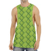 Green Bamboo Print Men's Muscle Tank Top