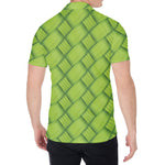 Green Bamboo Print Men's Shirt