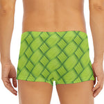 Green Bamboo Print Men's Short Boxer Briefs