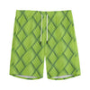 Green Bamboo Print Men's Sports Shorts