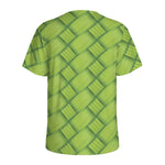 Green Bamboo Print Men's Sports T-Shirt