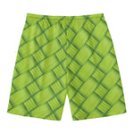 Green Bamboo Print Men's Swim Trunks