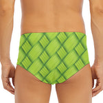 Green Bamboo Print Men's Triangle Swim Briefs