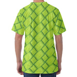 Green Bamboo Print Men's Velvet T-Shirt