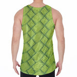 Green Bamboo Print Men's Velvet Tank Top
