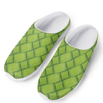 Green Bamboo Print Mesh Casual Shoes