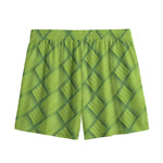 Green Bamboo Print Mesh Shorts