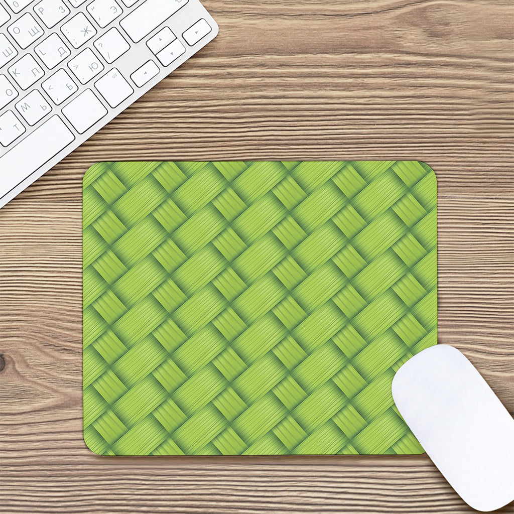 Green Bamboo Print Mouse Pad