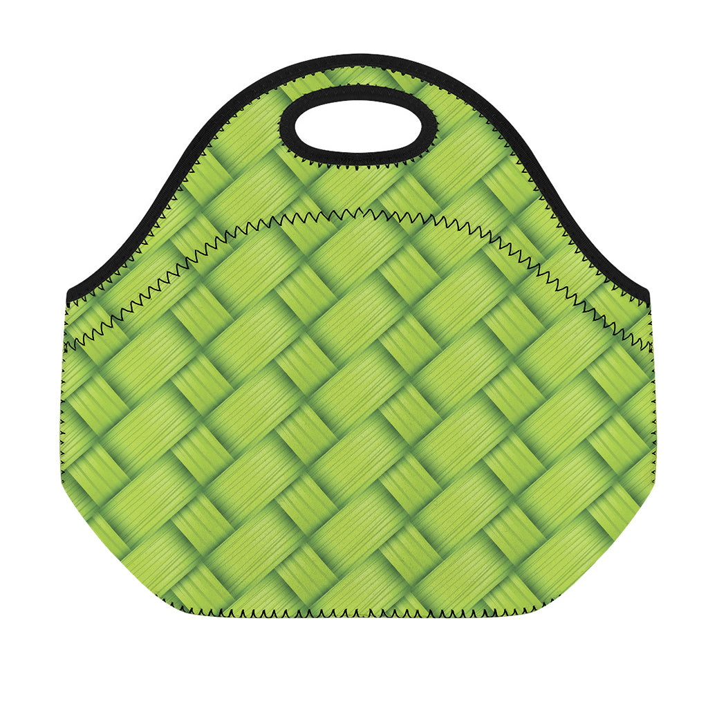 Green Bamboo Print Neoprene Lunch Bag