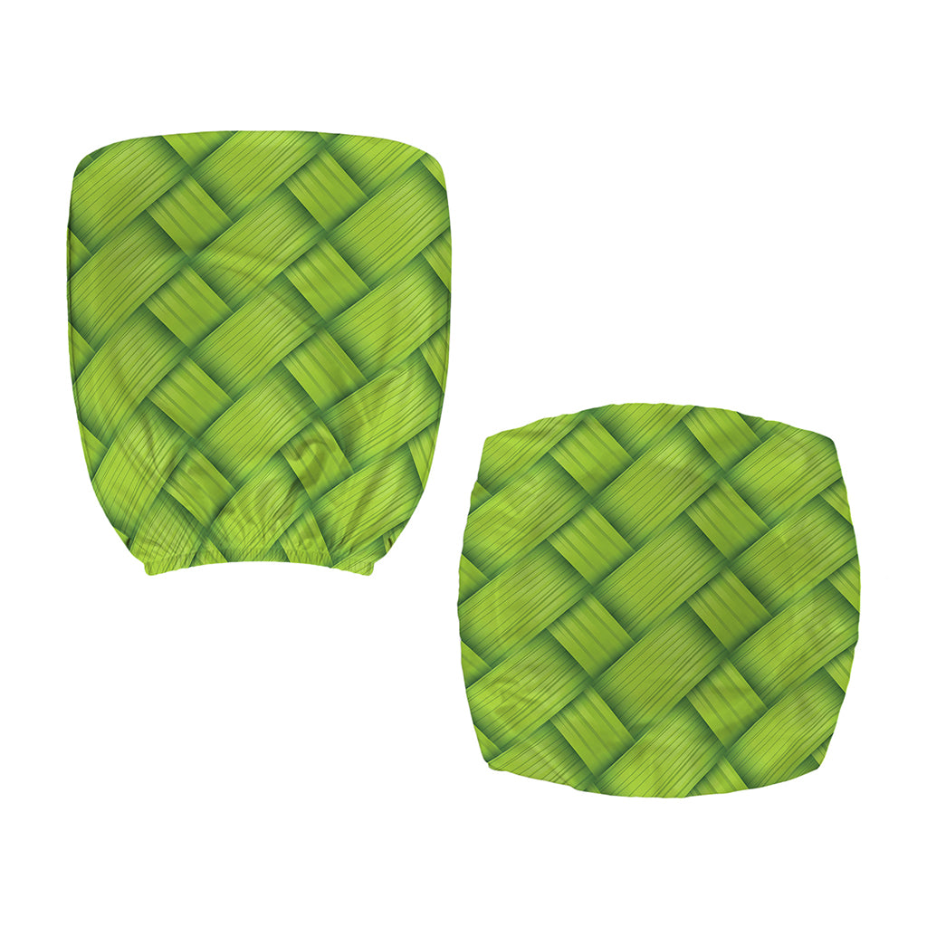 Green Bamboo Print Office Chair Cover