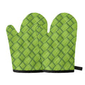 Green Bamboo Print Oven Mitts