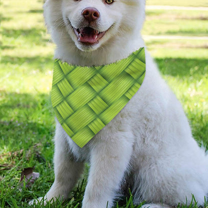 Green Bamboo Print Over The Collar Dog Bandana