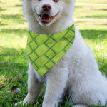 Green Bamboo Print Over The Collar Dog Bandana
