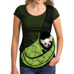 Green Bamboo Print Pet Sling Carrier