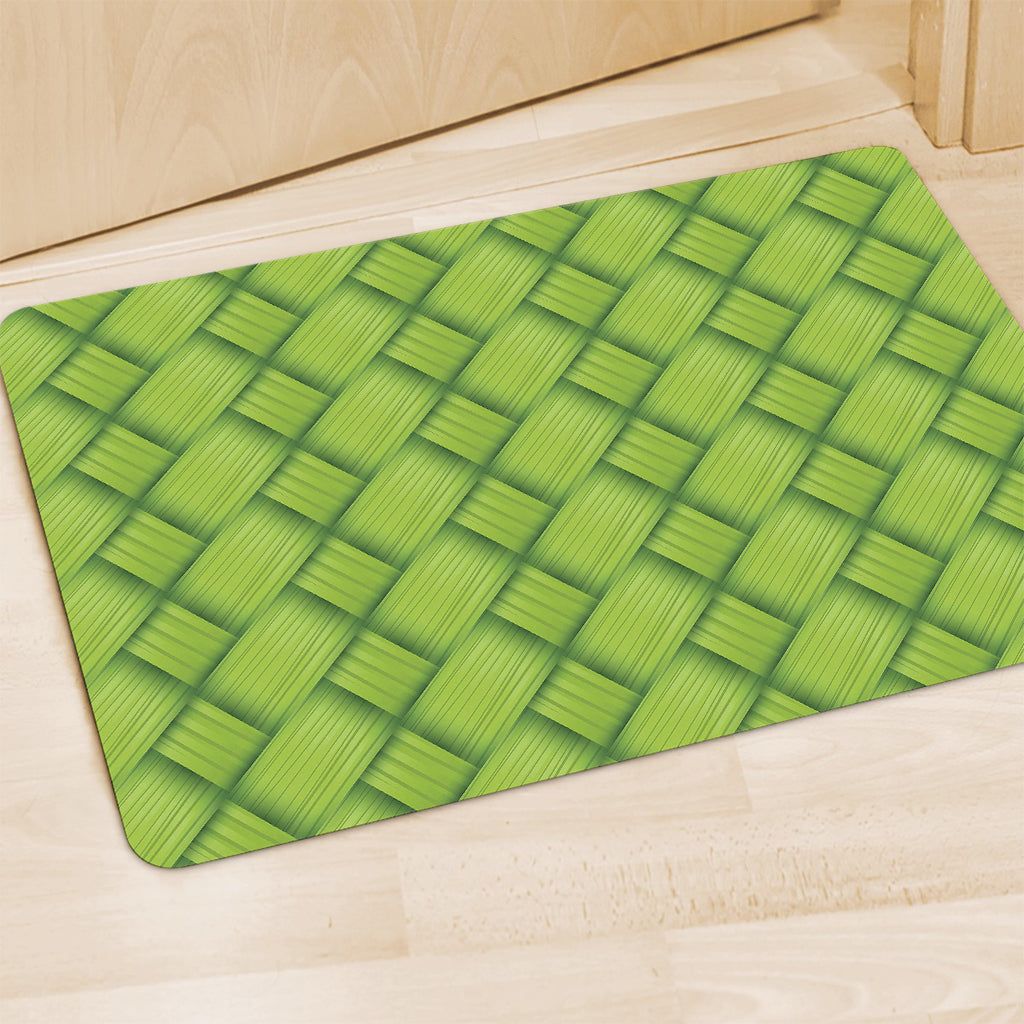 Green Bamboo Print Polyester Doormat