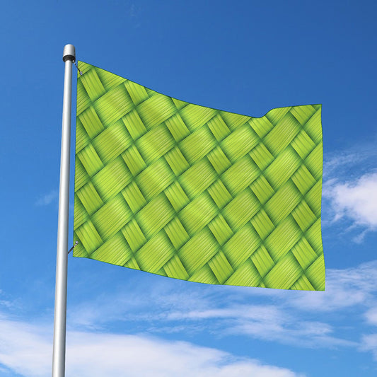 Green Bamboo Print Polyester Flag