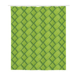 Green Bamboo Print Polyester Shower Curtain