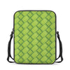 Green Bamboo Print Rectangular Crossbody Bag