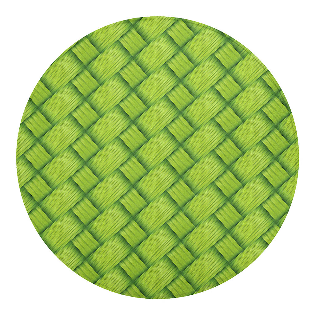 Green Bamboo Print Round Blanket