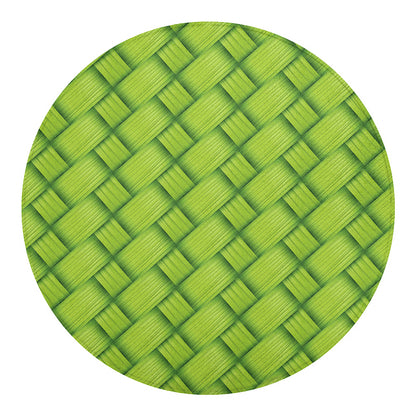 Green Bamboo Print Round Blanket
