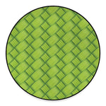 Green Bamboo Print Round Floor Mat