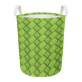 Green Bamboo Print Round Laundry Basket