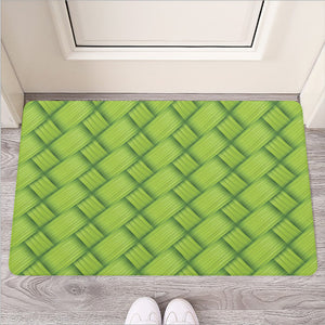 Green Bamboo Print Rubber Doormat